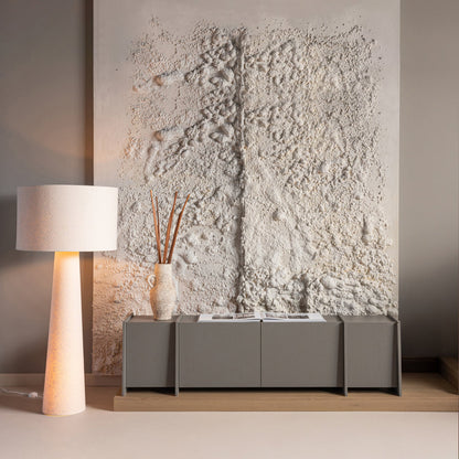Woood Loft Vloerlamp Xxl Metaal/Boucle Naturel 160 Xo70 Cm - KwaliteitWonen.nl