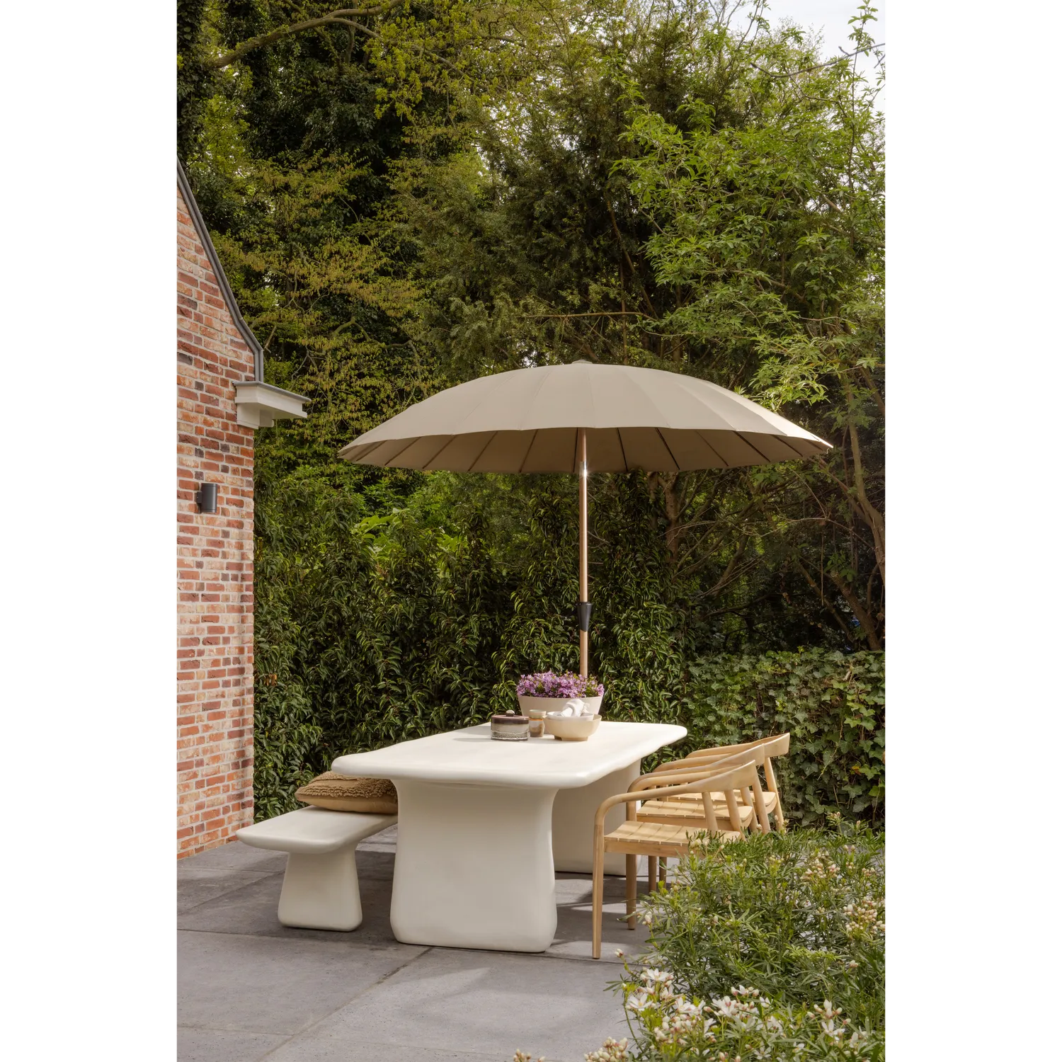 Woood Loggia Tuinbank 227 X40 Cm Vezelversterkte Polymeer Naturel - KwaliteitWonen.nl