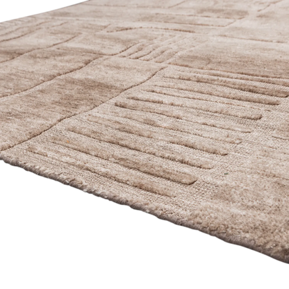 Woood Lovi Vloerkleed Polyester/Katoen Taupe 170x240cm - KwaliteitWonen.nl