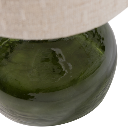 Woood Luma Tafellamp Glas Groen Kap Naturel - KwaliteitWonen.nl