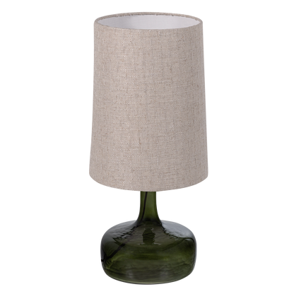 Woood Luma Tafellamp Glas Groen Kap Naturel - KwaliteitWonen.nl