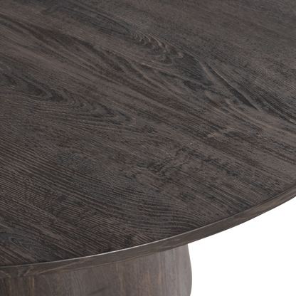 Woood Maan Eettafel Rond 120cm MDF Donkerbruin - KwaliteitWonen.nl