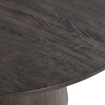 Woood Maan Eettafel Rond 120cm MDF Donkerbruin - KwaliteitWonen.nl