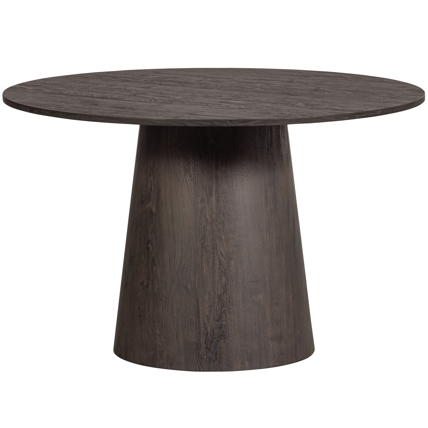 Woood Maan Eettafel Rond 120cm MDF Donkerbruin - KwaliteitWonen.nl