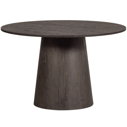 Woood Maan Eettafel Rond 120cm MDF Donkerbruin - KwaliteitWonen.nl
