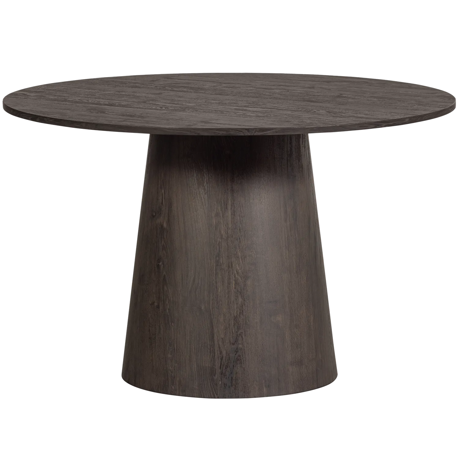 Woood Maan Eettafel Rond 120cm MDF Donkerbruin - KwaliteitWonen.nl