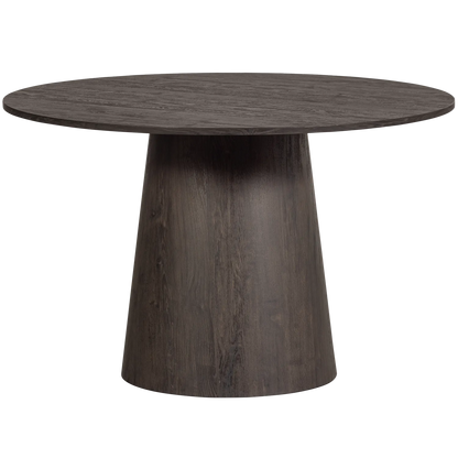 Woood Maan Eettafel Rond 120cm MDF Donkerbruin - KwaliteitWonen.nl