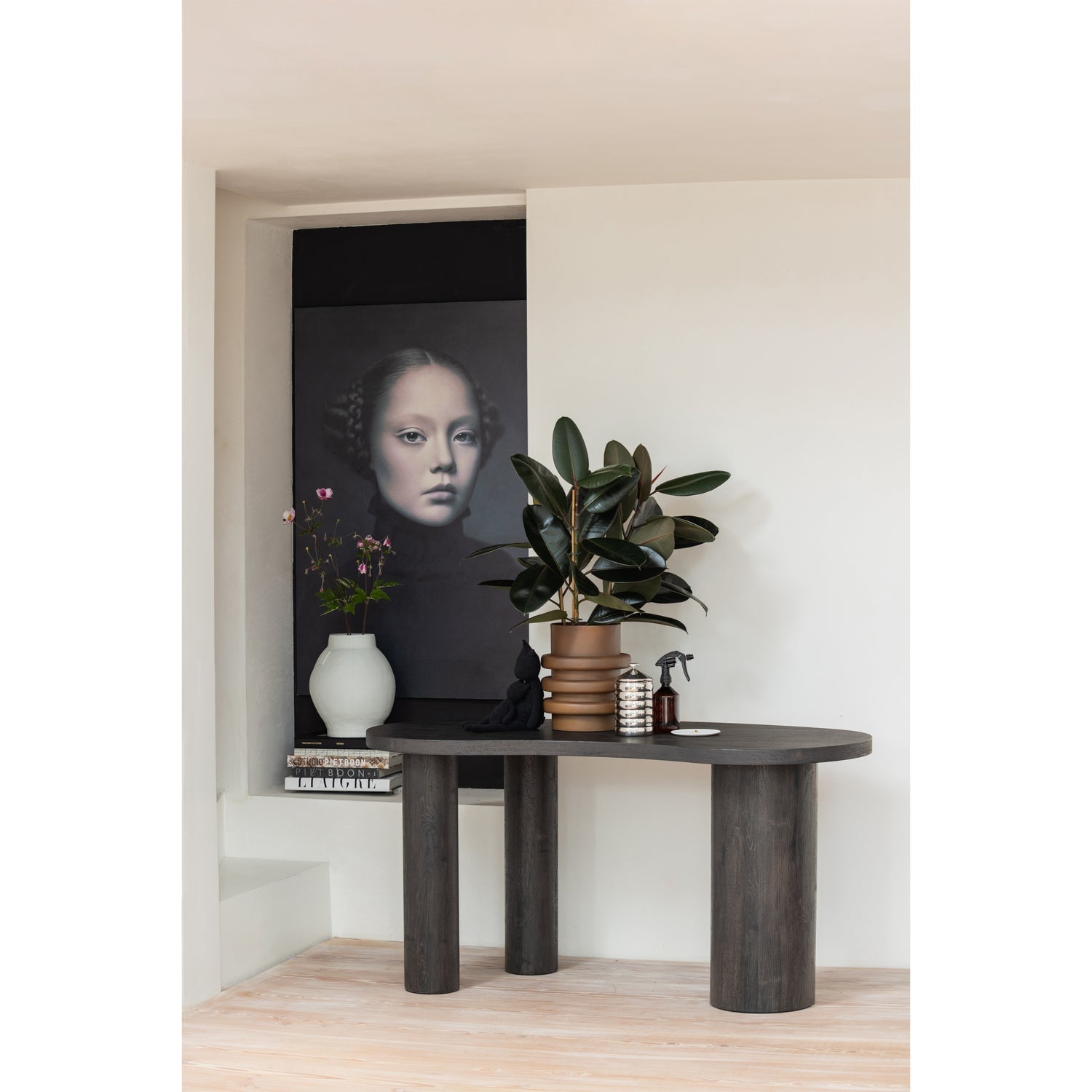 Woood Maan Organisch Sidetable Bureau MDF Donkerbruin - KwaliteitWonen.nl