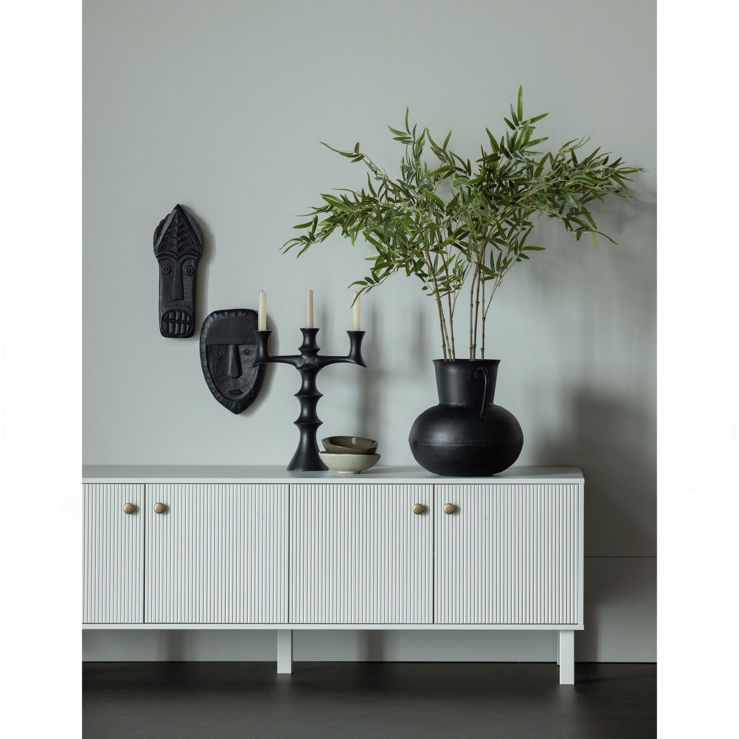 Woood Madu Dressoir TV Meubel Grenen Wolkengrijs [Fsc] - KwaliteitWonen.nl
