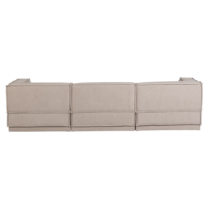 Woood Manu Chaise Longue Bank Links Grove Chenille Naturel [Fsc] - KwaliteitWonen.nl