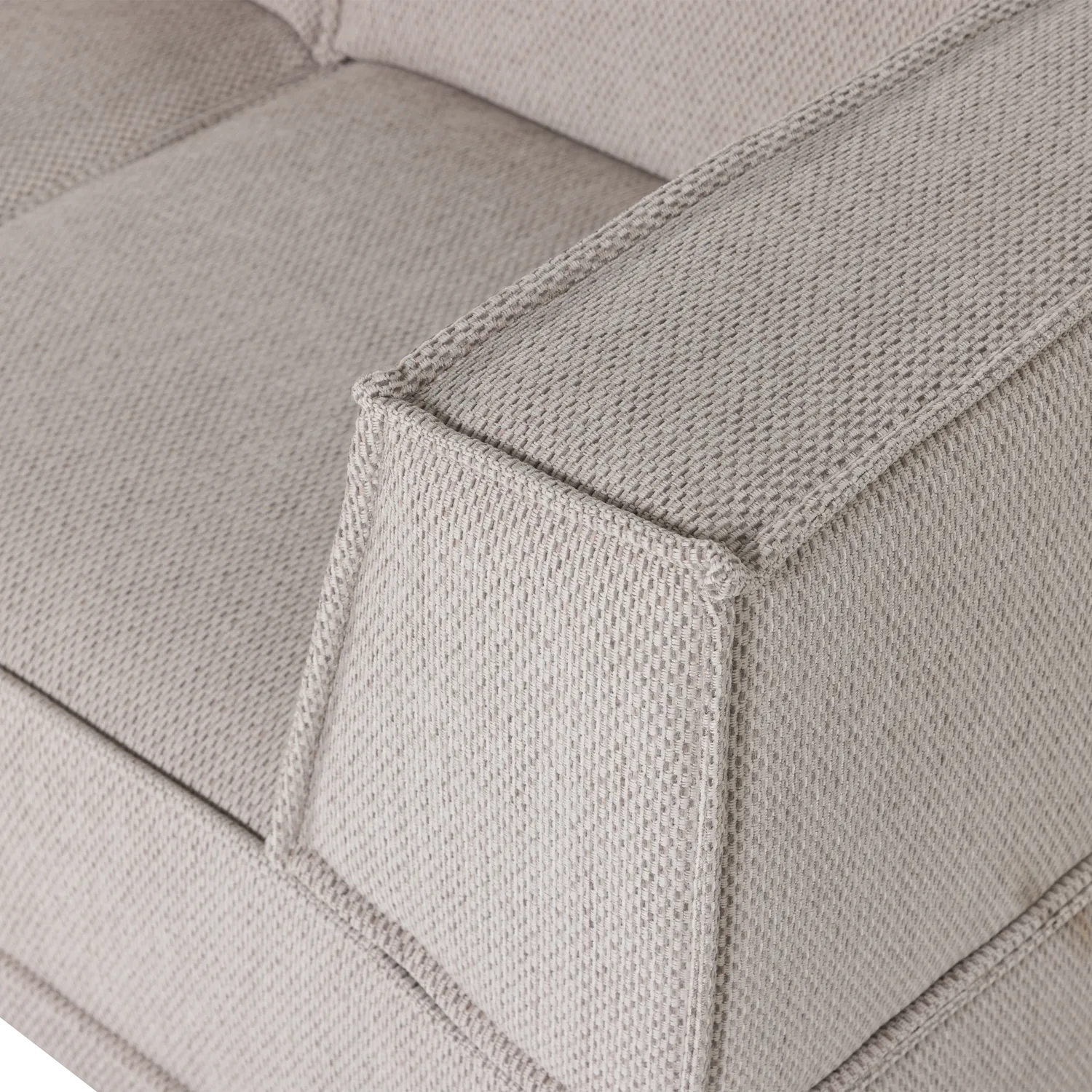 Woood Manu Chaise Longue Bank Links Grove Chenille Naturel [Fsc] - KwaliteitWonen.nl