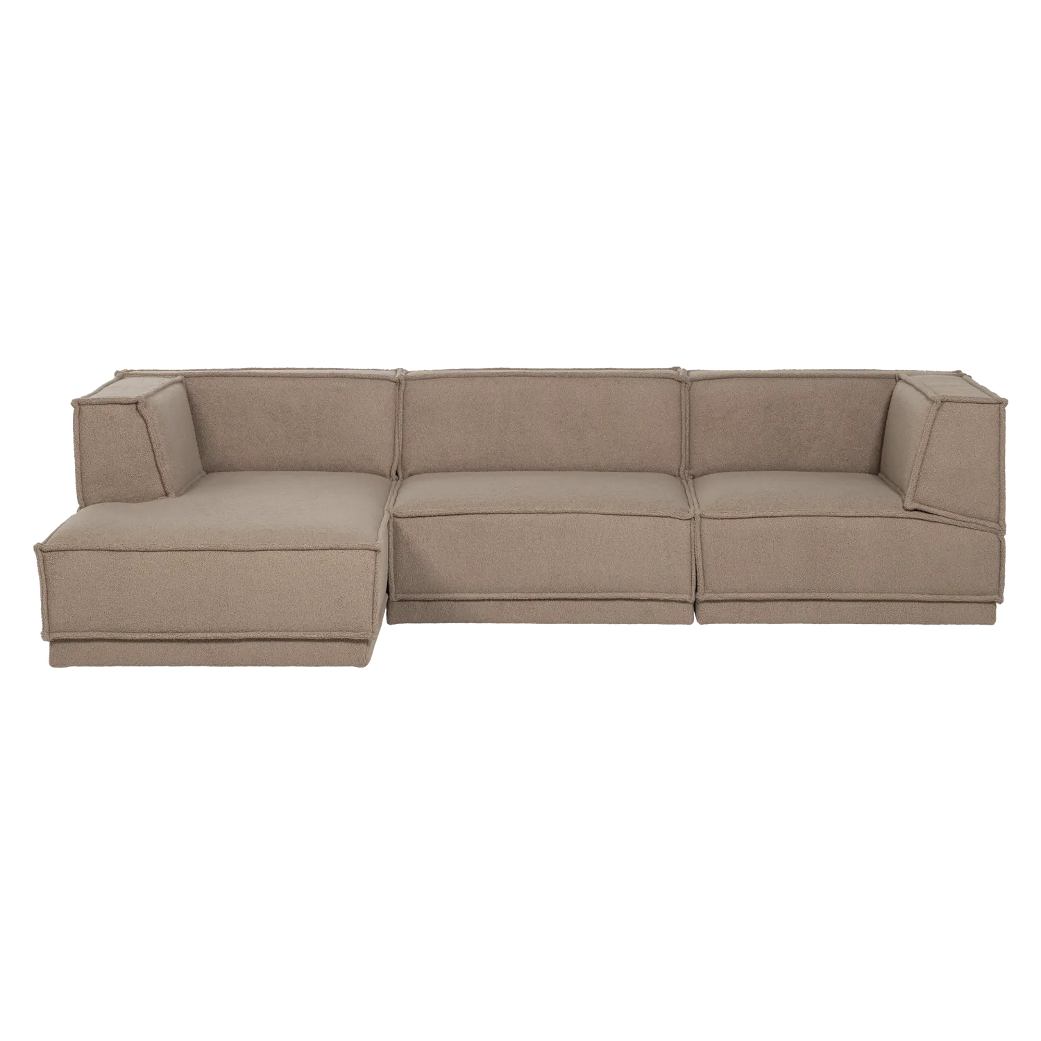 Woood Manu Chaise Longue Bank Links Teddy Taupe [Fsc] - KwaliteitWonen.nl