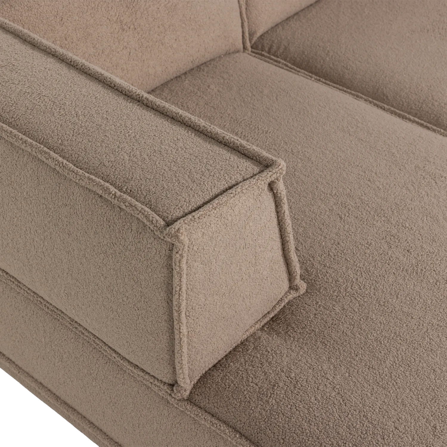 Woood Manu Chaise Longue Bank Links Teddy Taupe [Fsc] - KwaliteitWonen.nl