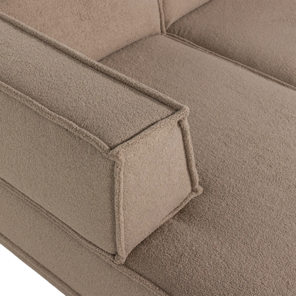 Woood Manu Chaise Longue Bank Links Teddy Taupe [Fsc] - KwaliteitWonen.nl
