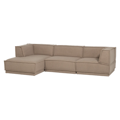 Woood Manu Chaise Longue Bank Links Teddy Taupe [Fsc] - KwaliteitWonen.nl