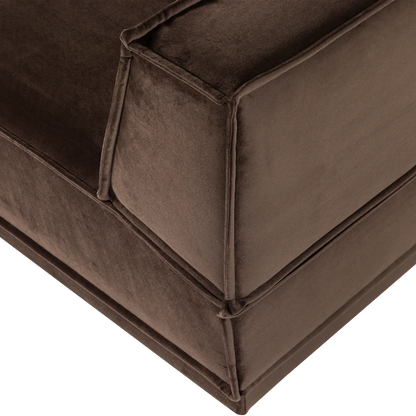 Woood Manu Chaise Longue Bank Links Velvet Bruin [Fsc] - KwaliteitWonen.nl