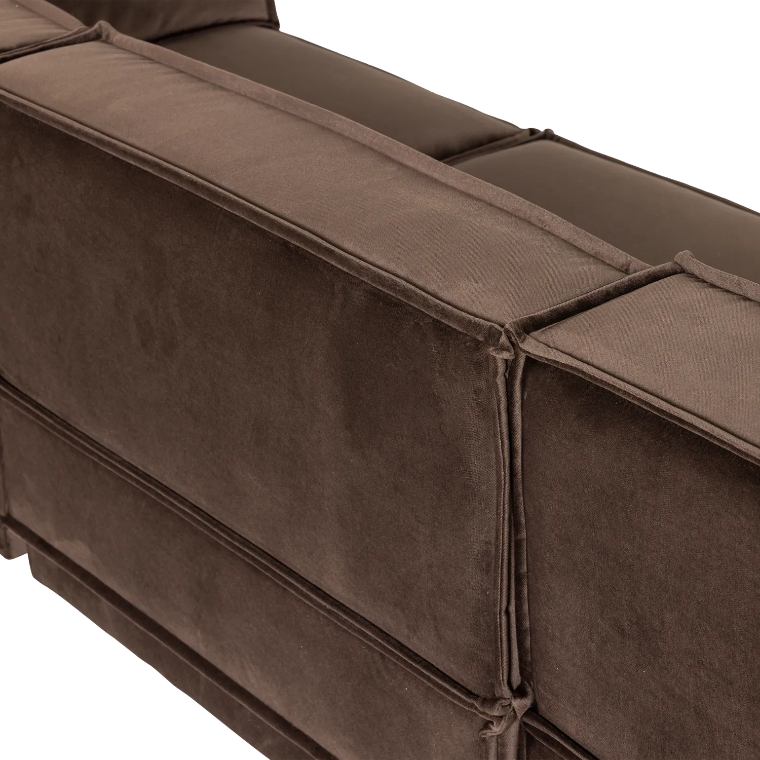 Woood Manu Chaise Longue Bank Links Velvet Bruin [Fsc] - KwaliteitWonen.nl