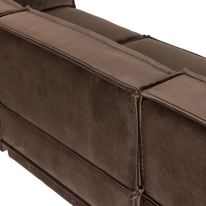 Woood Manu Chaise Longue Bank Links Velvet Bruin [Fsc] - KwaliteitWonen.nl