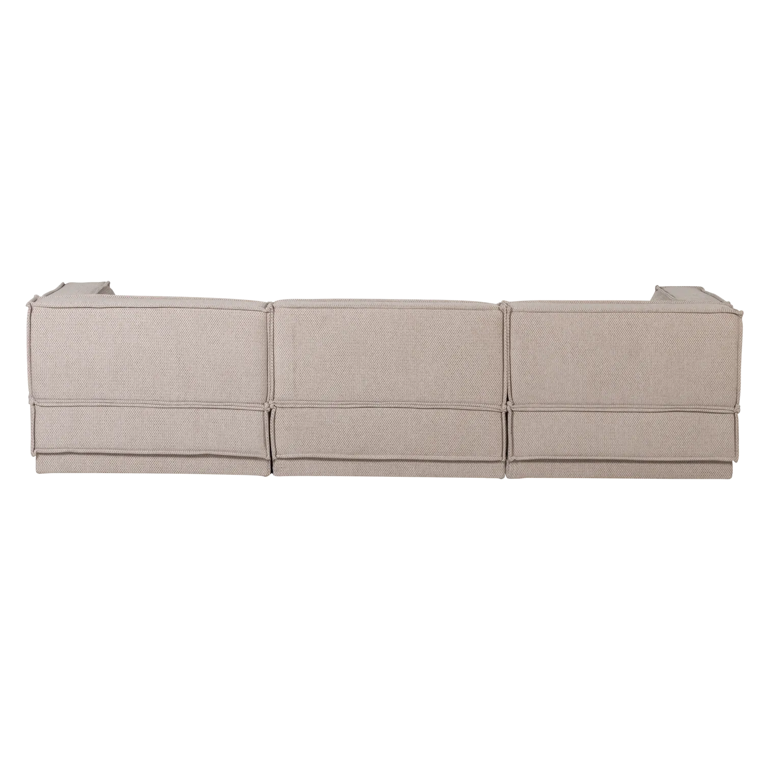 Woood Manu Chaise Longue Bank Rechts Grove Chenille Naturel [Fsc] - KwaliteitWonen.nl