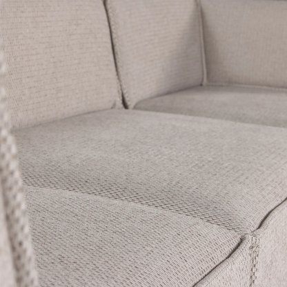Woood Manu Chaise Longue Bank Rechts Grove Chenille Naturel [Fsc] - KwaliteitWonen.nl