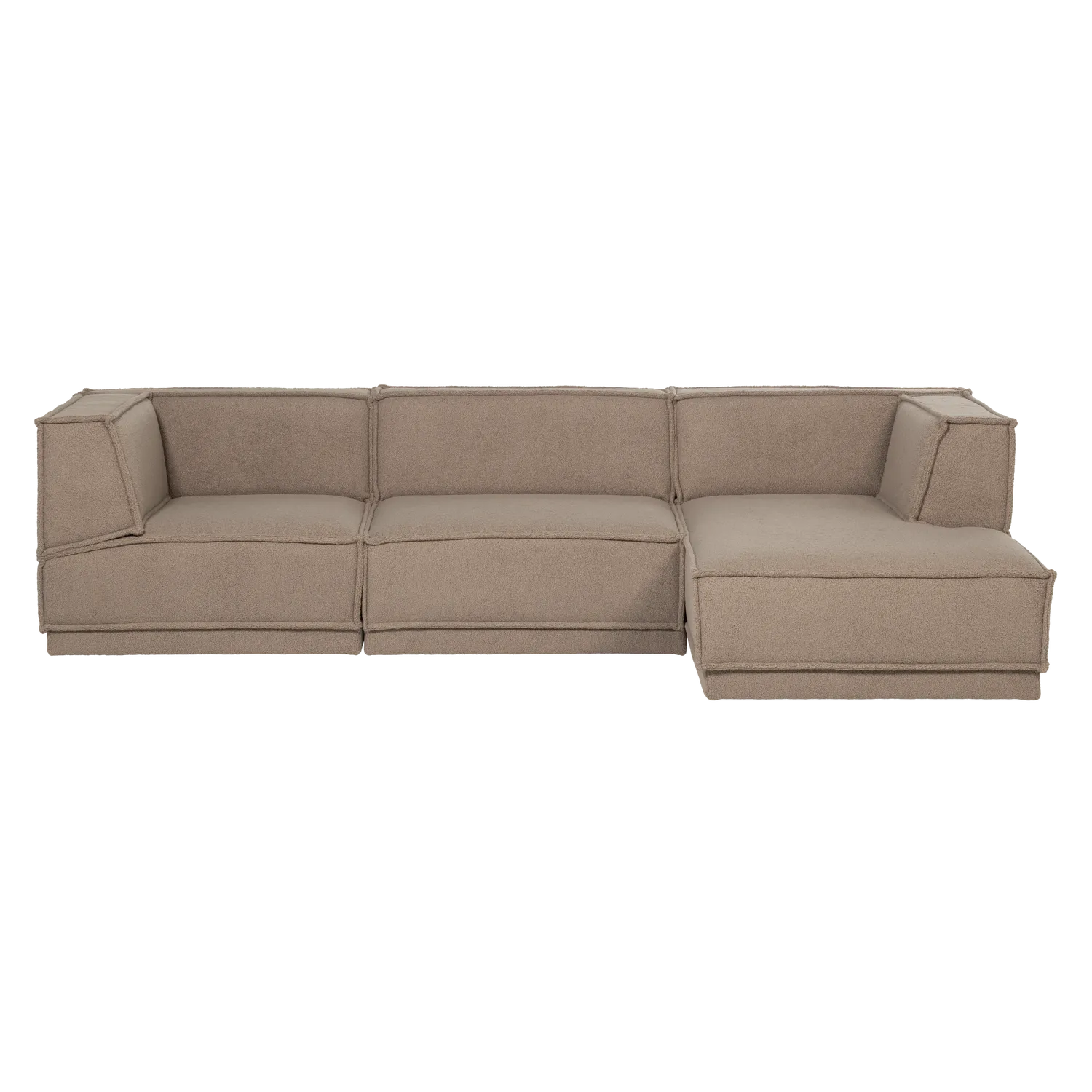 Woood Manu Chaise Longue Bank Rechts Teddy Taupe [Fsc] - KwaliteitWonen.nl