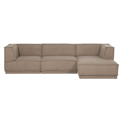 Woood Manu Chaise Longue Bank Rechts Teddy Taupe [Fsc] - KwaliteitWonen.nl