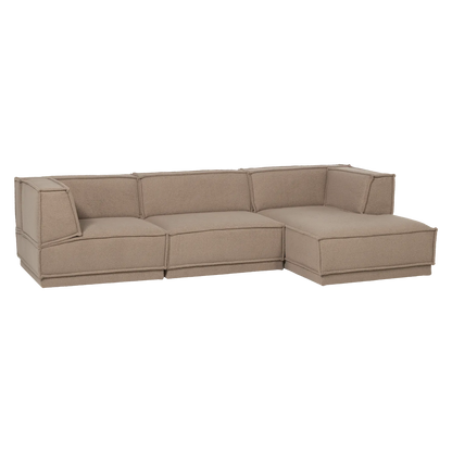 Woood Manu Chaise Longue Bank Rechts Teddy Taupe [Fsc] - KwaliteitWonen.nl