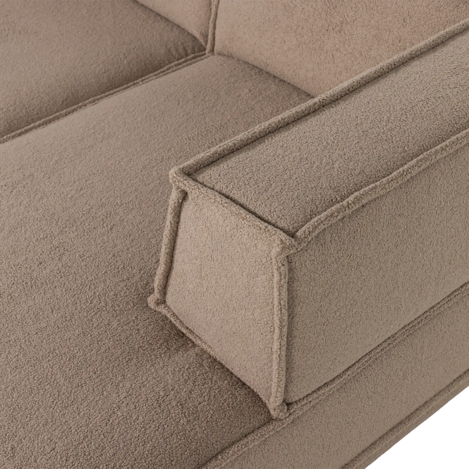 Woood Manu Chaise Longue Bank Rechts Teddy Taupe [Fsc] - KwaliteitWonen.nl