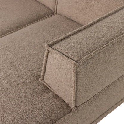 Woood Manu Chaise Longue Bank Rechts Teddy Taupe [Fsc] - KwaliteitWonen.nl