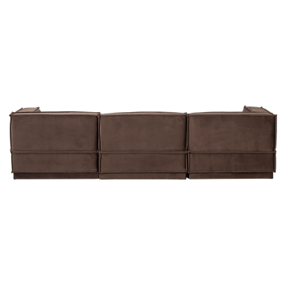 Woood Manu Chaise Longue Bank Rechts Velvet Bruin [Fsc] - KwaliteitWonen.nl