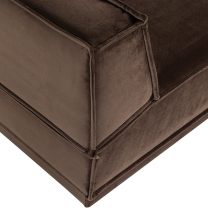 Woood Manu Chaise Longue Bank Rechts Velvet Bruin [Fsc] - KwaliteitWonen.nl
