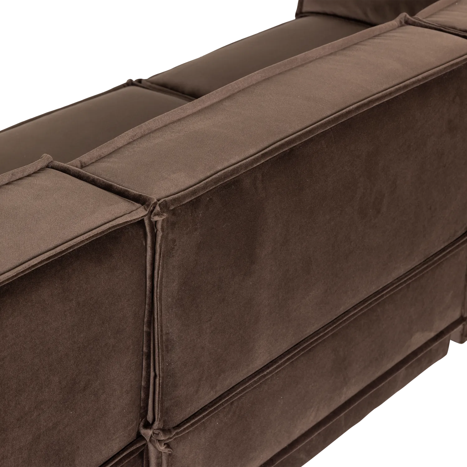 Woood Manu Chaise Longue Bank Rechts Velvet Bruin [Fsc] - KwaliteitWonen.nl