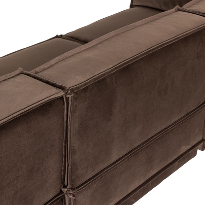Woood Manu Chaise Longue Bank Rechts Velvet Bruin [Fsc] - KwaliteitWonen.nl