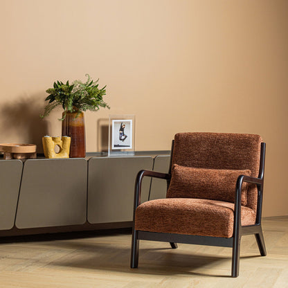 Woood Mark Fauteuil Chenille Bruin - KwaliteitWonen.nl