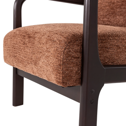 Woood Mark Fauteuil Chenille Bruin - KwaliteitWonen.nl