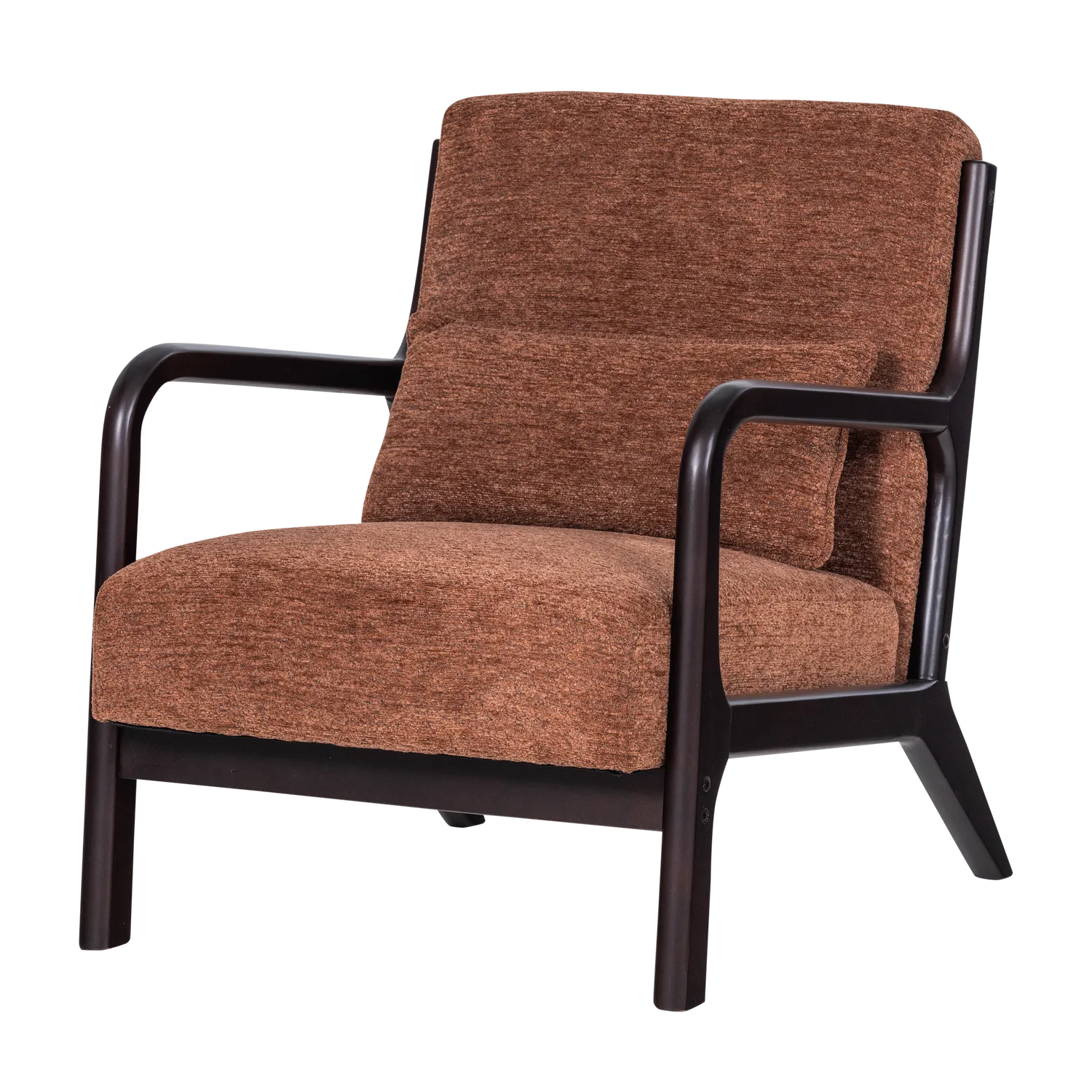 Woood Mark Fauteuil Chenille Bruin - KwaliteitWonen.nl