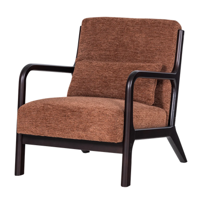 Woood Mark Fauteuil Chenille Bruin - KwaliteitWonen.nl