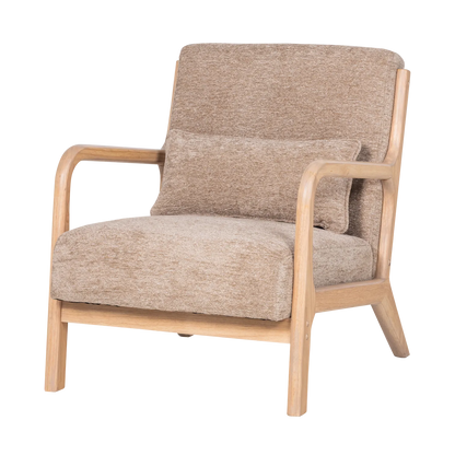 Woood Mark Fauteuil Chenille Zand - KwaliteitWonen.nl