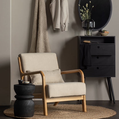 Woood Mark Fauteuil Geweven Stof Naturel - KwaliteitWonen.nl