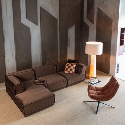 Woood Maudi Draaifauteuil Chenille Structuur Bruin - KwaliteitWonen.nl