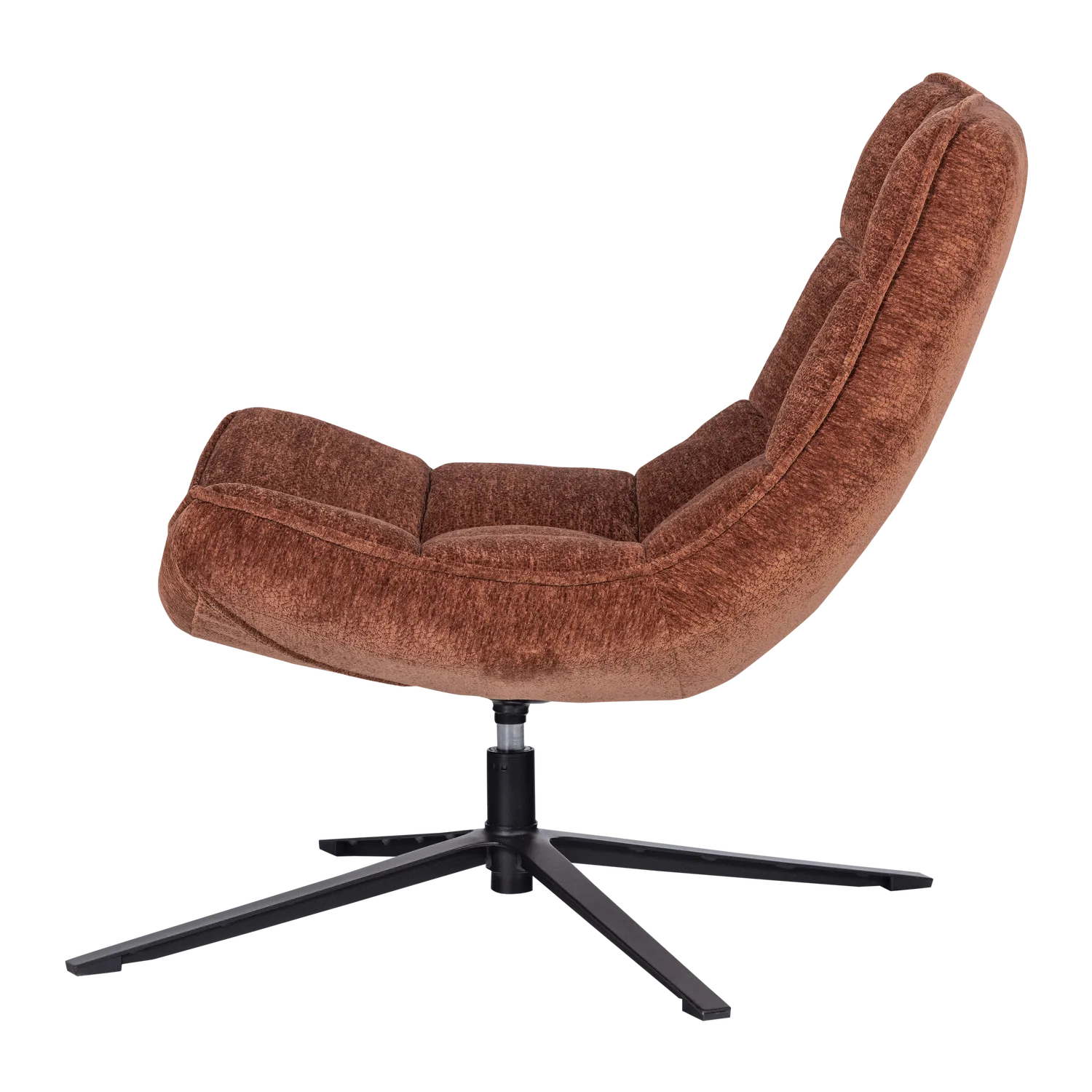 Woood Maudi Draaifauteuil Chenille Structuur Bruin - KwaliteitWonen.nl