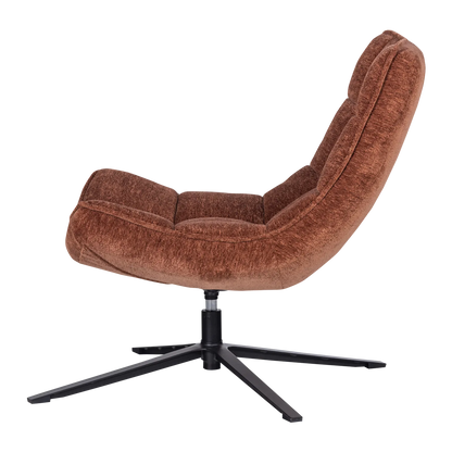 Woood Maudi Draaifauteuil Chenille Structuur Bruin - KwaliteitWonen.nl