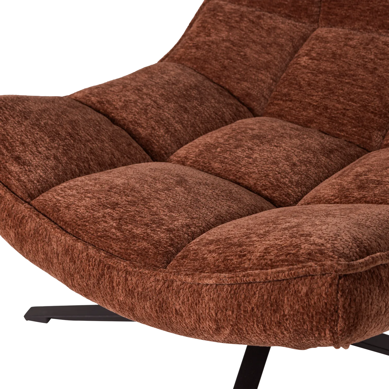 Woood Maudi Draaifauteuil Chenille Structuur Bruin - KwaliteitWonen.nl