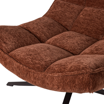 Woood Maudi Draaifauteuil Chenille Structuur Bruin - KwaliteitWonen.nl