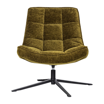 Woood Maudi Draaifauteuil Chenille Structuur Groen - KwaliteitWonen.nl