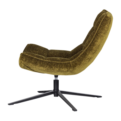 Woood Maudi Draaifauteuil Chenille Structuur Groen - KwaliteitWonen.nl
