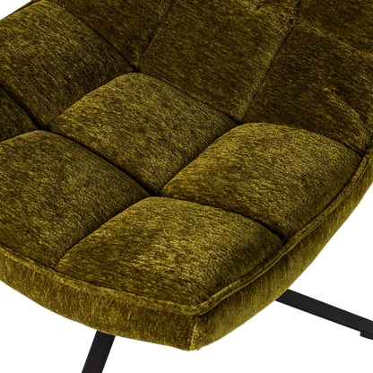 Woood Maudi Draaifauteuil Chenille Structuur Groen - KwaliteitWonen.nl