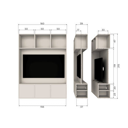 Woood Meggy Tv Opbergkast 160 Cm Grenen Dust [Fsc] - KwaliteitWonen.nl