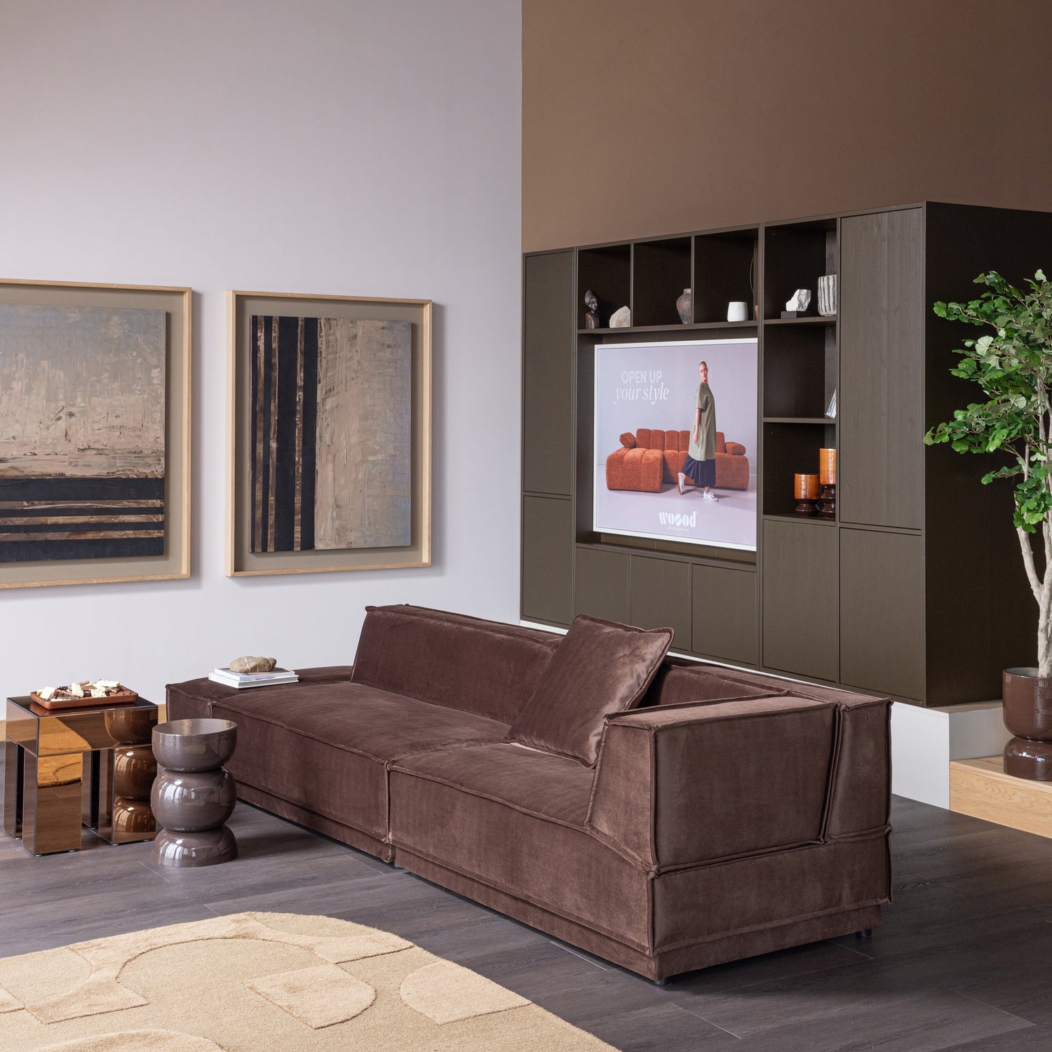 Woood Meggy Tv Opbergkast 160 Cm Grenen Middenbruin [Fsc] - KwaliteitWonen.nl