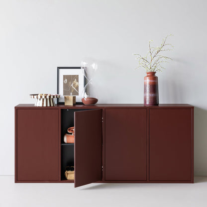 Woood Merel Dressoir Grenen Bordeauxrood [Fsc] - KwaliteitWonen.nl
